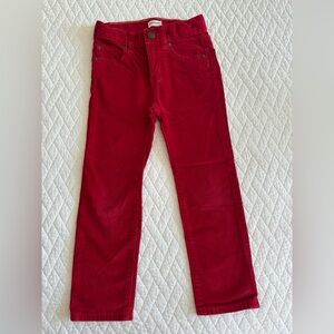 J crew Crewcuts Boys Slim Corduroy Pants, size 5, Red